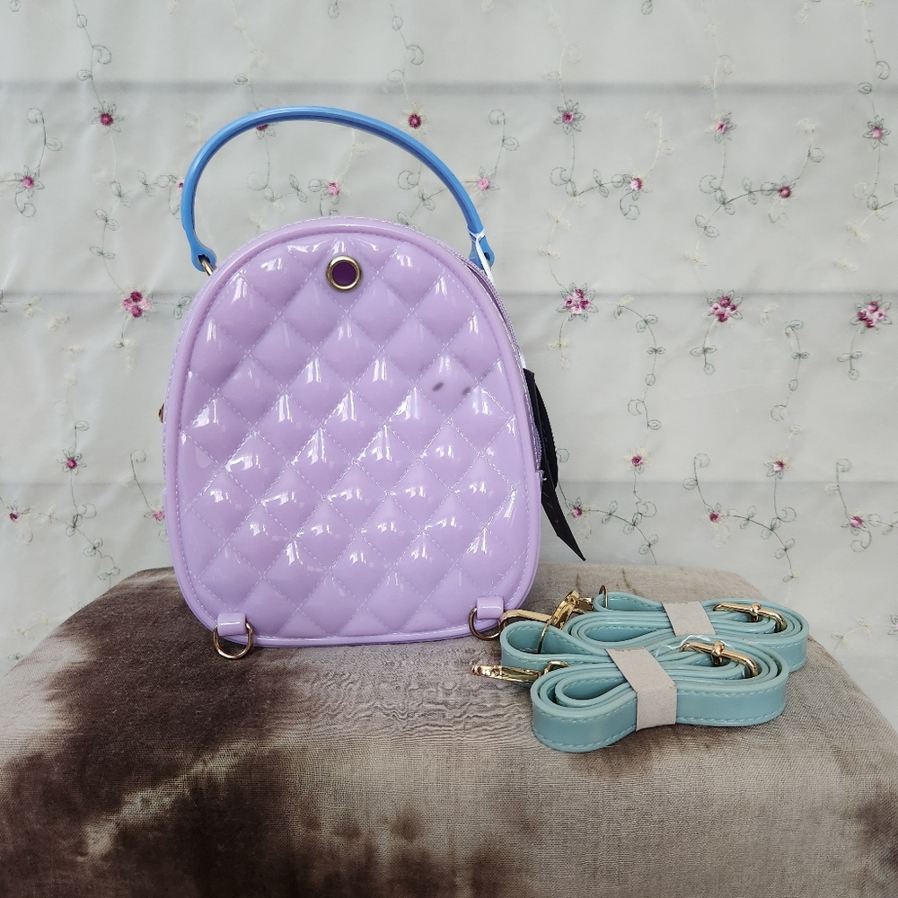 Quilted Jelly Mini Convertible Bowler Bag / Backpack - Picture 2 of 8
